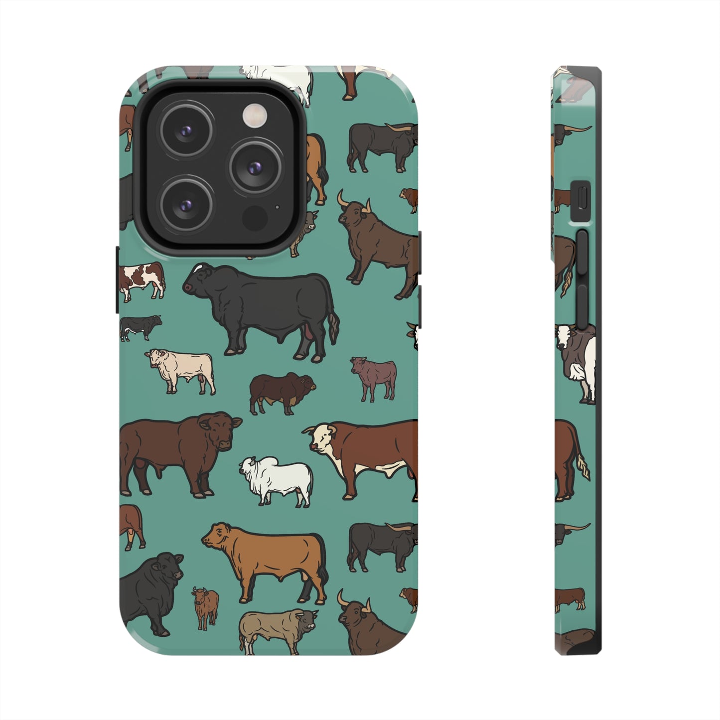 Green Cow Iphone Tough Phone Cases