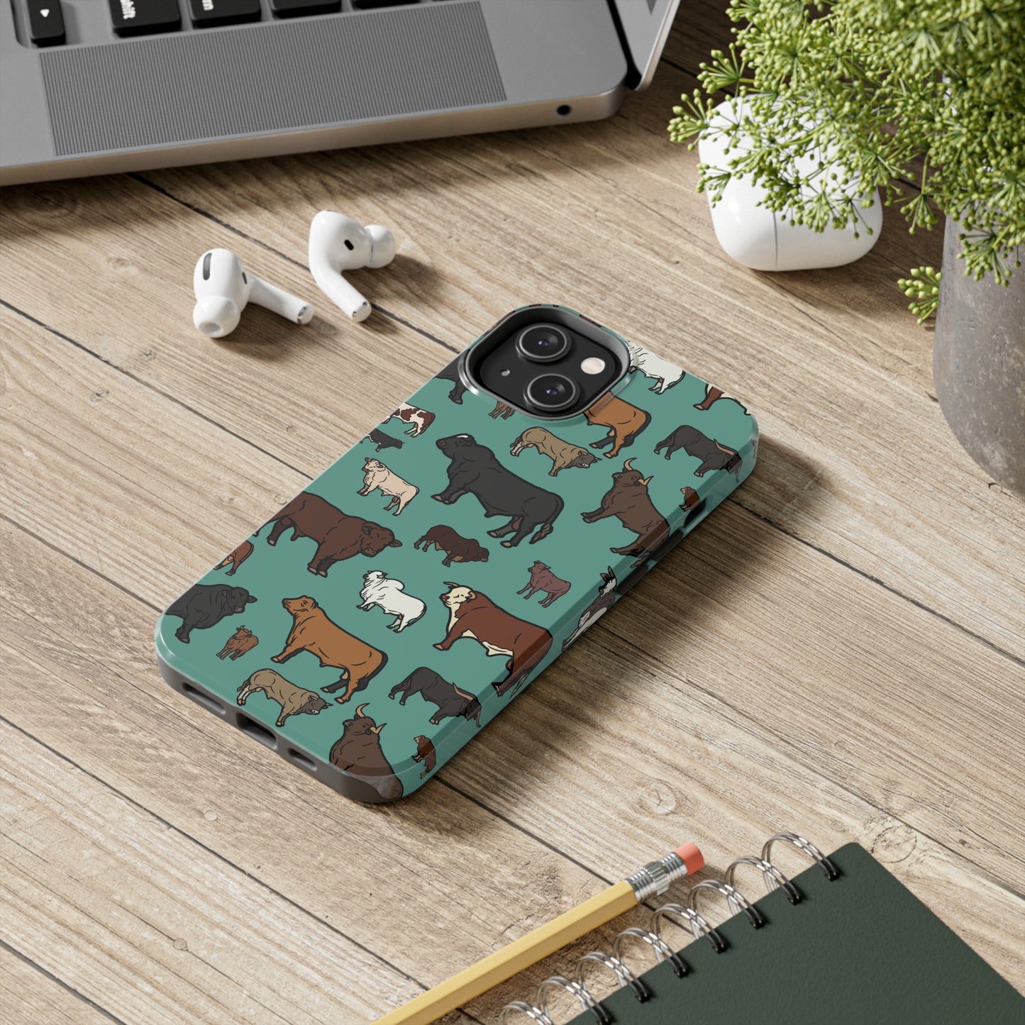 Green Cow Iphone Tough Phone Cases