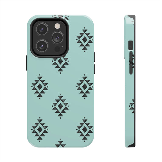 Blue Aztec Iphone Tough Phone Cases