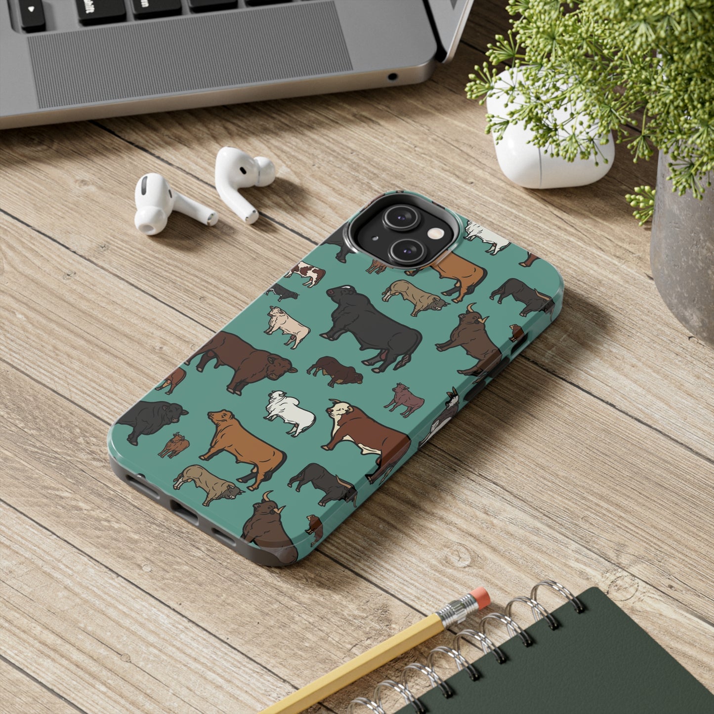 Green Cow Iphone Tough Phone Cases