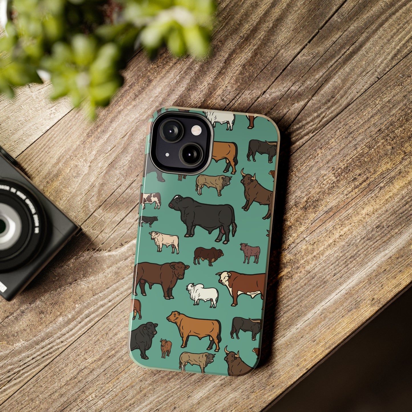 Green Cow Iphone Tough Phone Cases