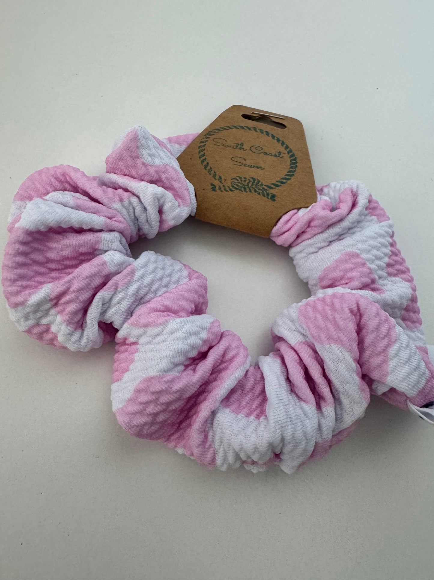 Pink Cow Print Scrunchie