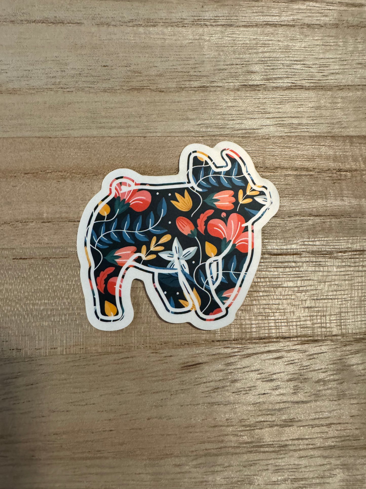 Floral Show Pig Sticker