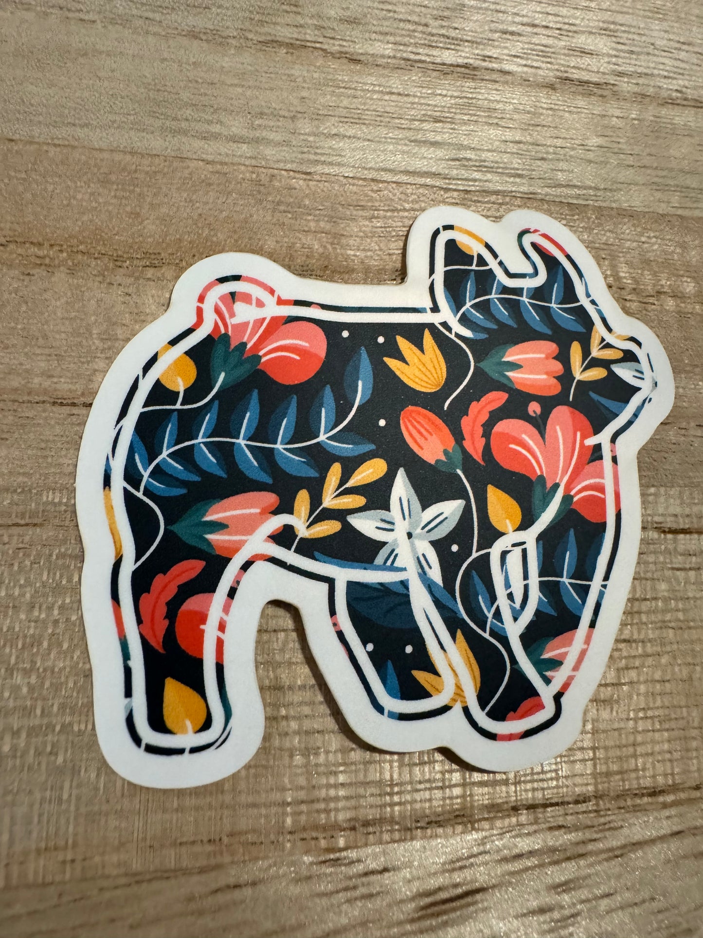 Floral Show Pig Sticker