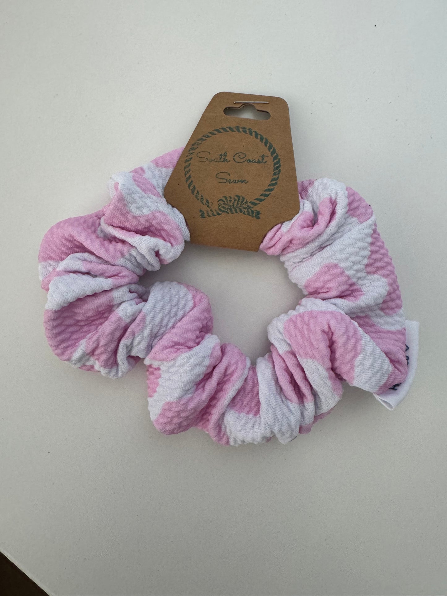 Pink Cow Print Scrunchie