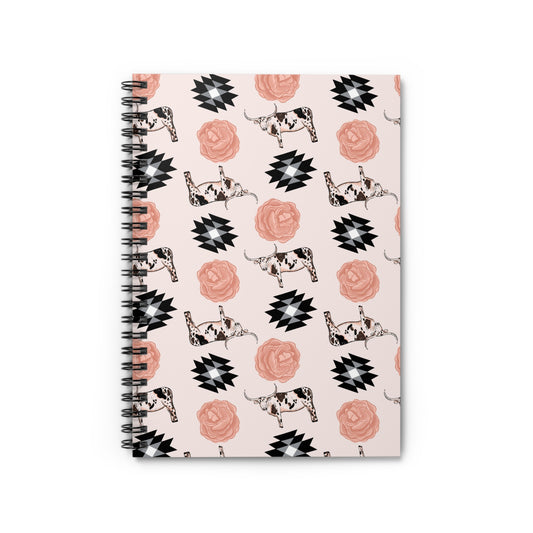 Floral longhorn Spiral Notebook - Ruled Line
