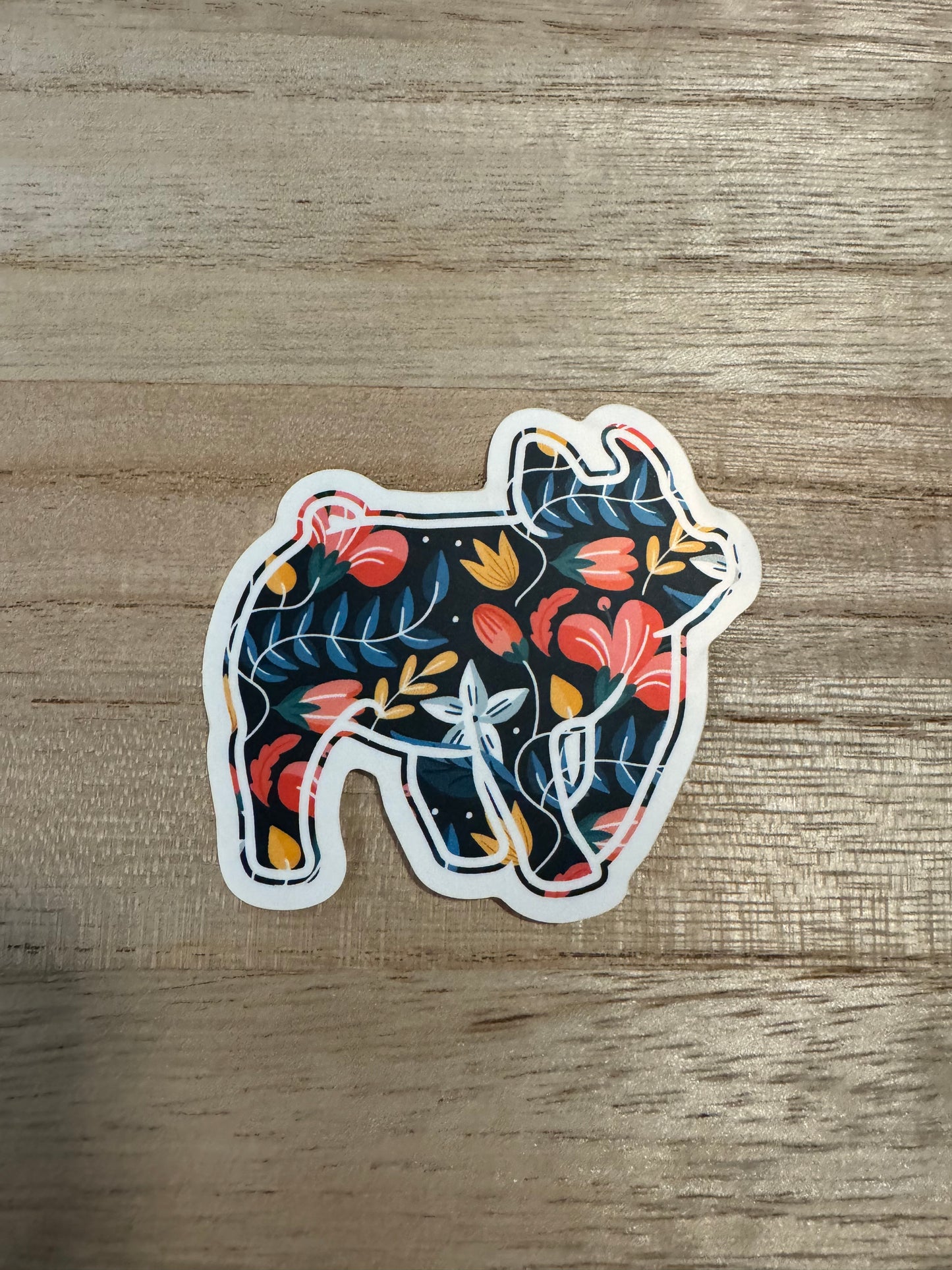 Floral Show Pig Sticker