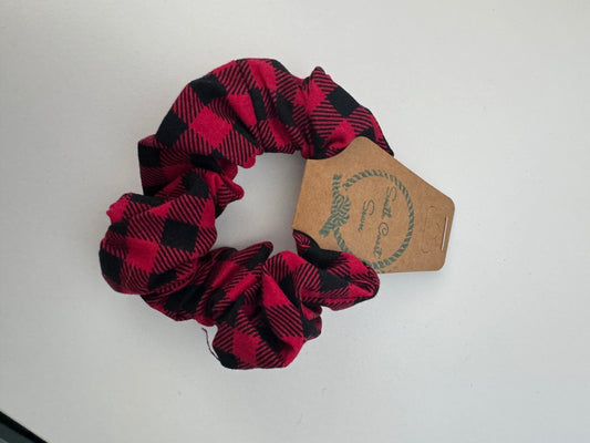 Red and Black Plaid scrunchie