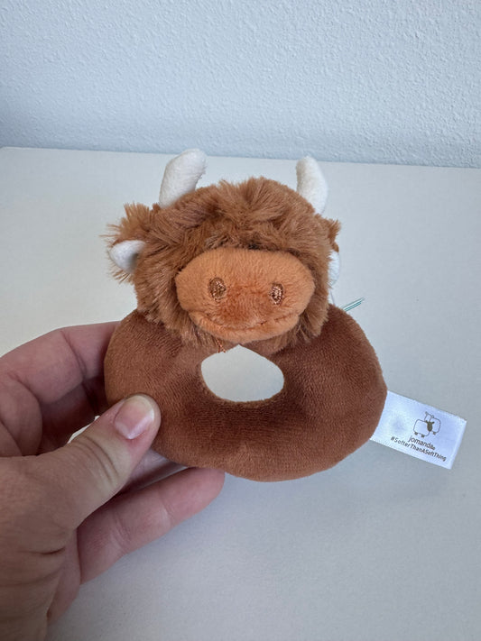 Brown highland baby rattle