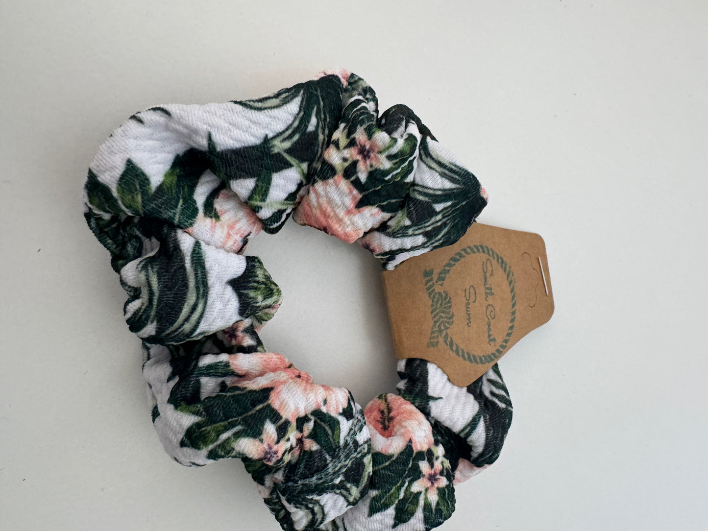 Hibiscus floral scrunchie