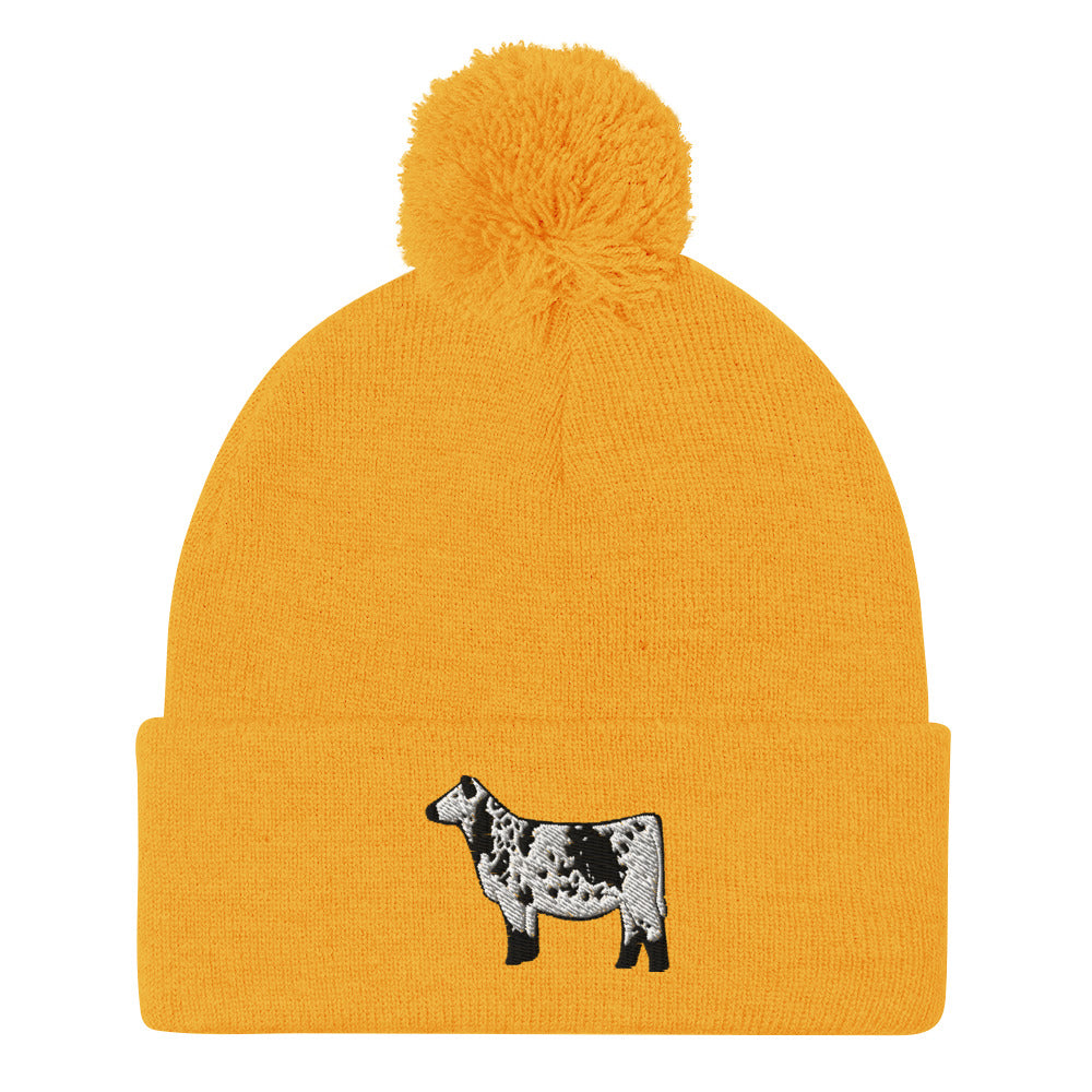 White Park Pom-Pom Beanie| cow hat