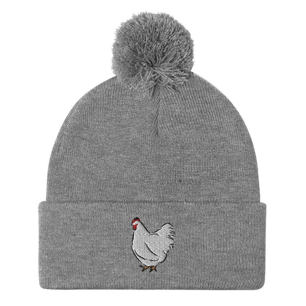 White chicken Pom-Pom Beanie| chicken hat