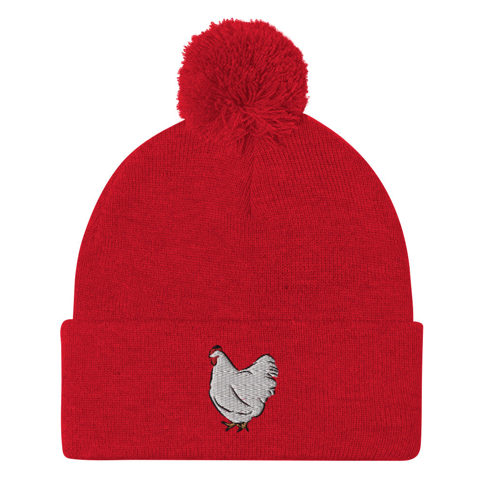 White chicken Pom-Pom Beanie| chicken hat