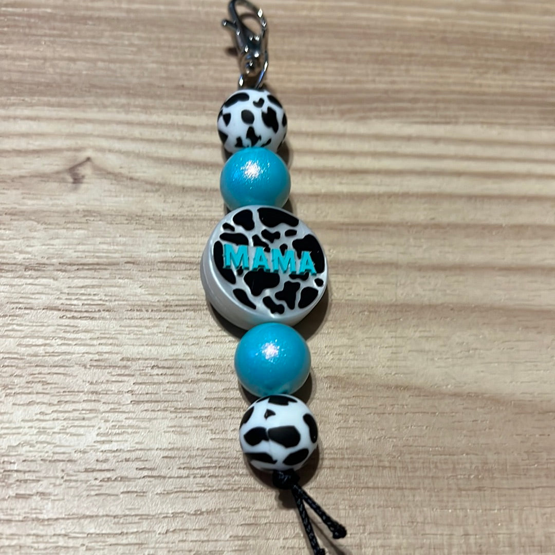 Cow print mama Keychain