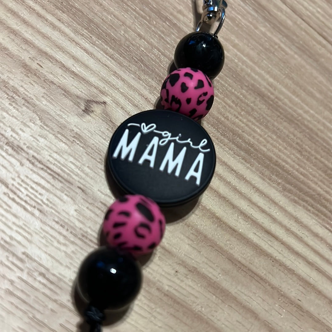 Leopard Girl mama keychain