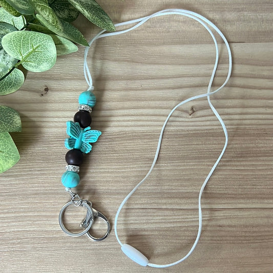 Turquoise Butterfly Lanyard