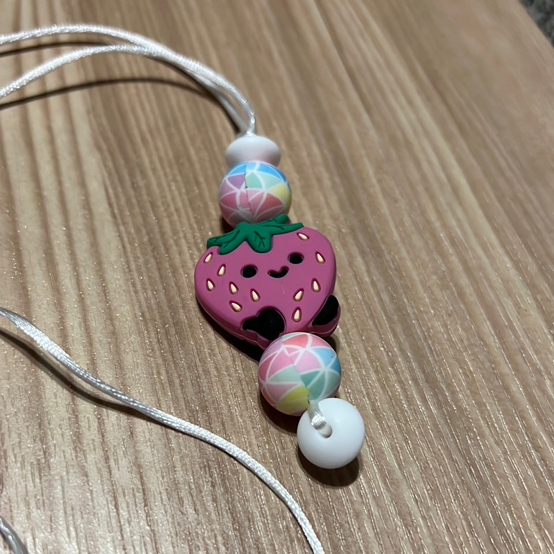 Pink Strawberry Kids Necklace