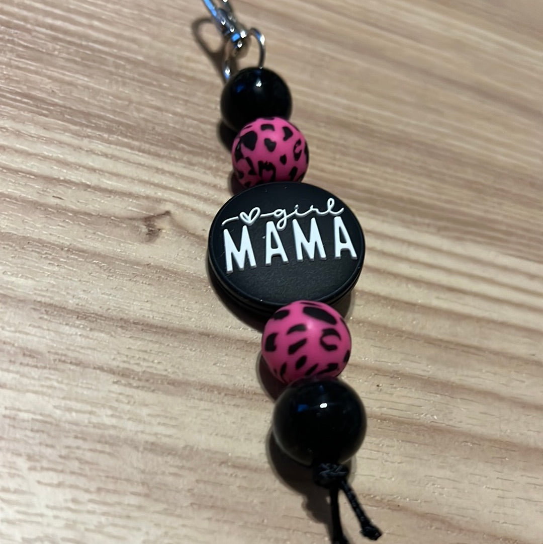 Leopard Girl mama keychain