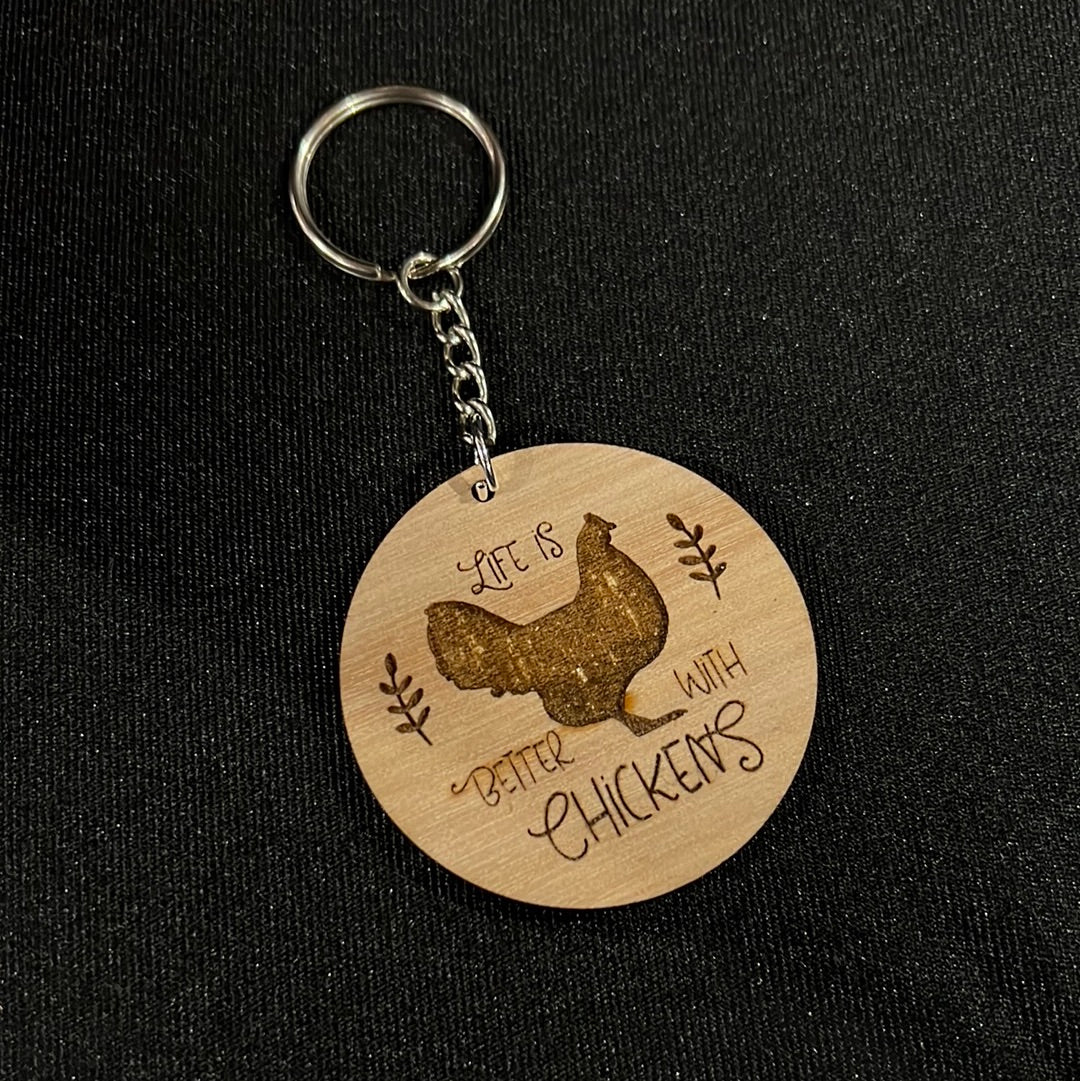 Chicken Wood Keychain