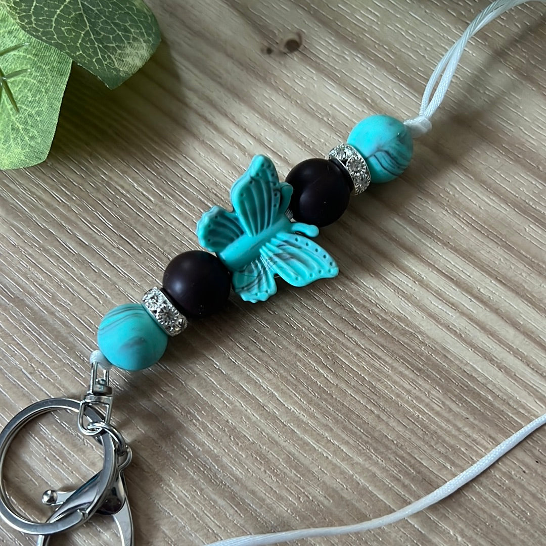 Turquoise Butterfly Lanyard