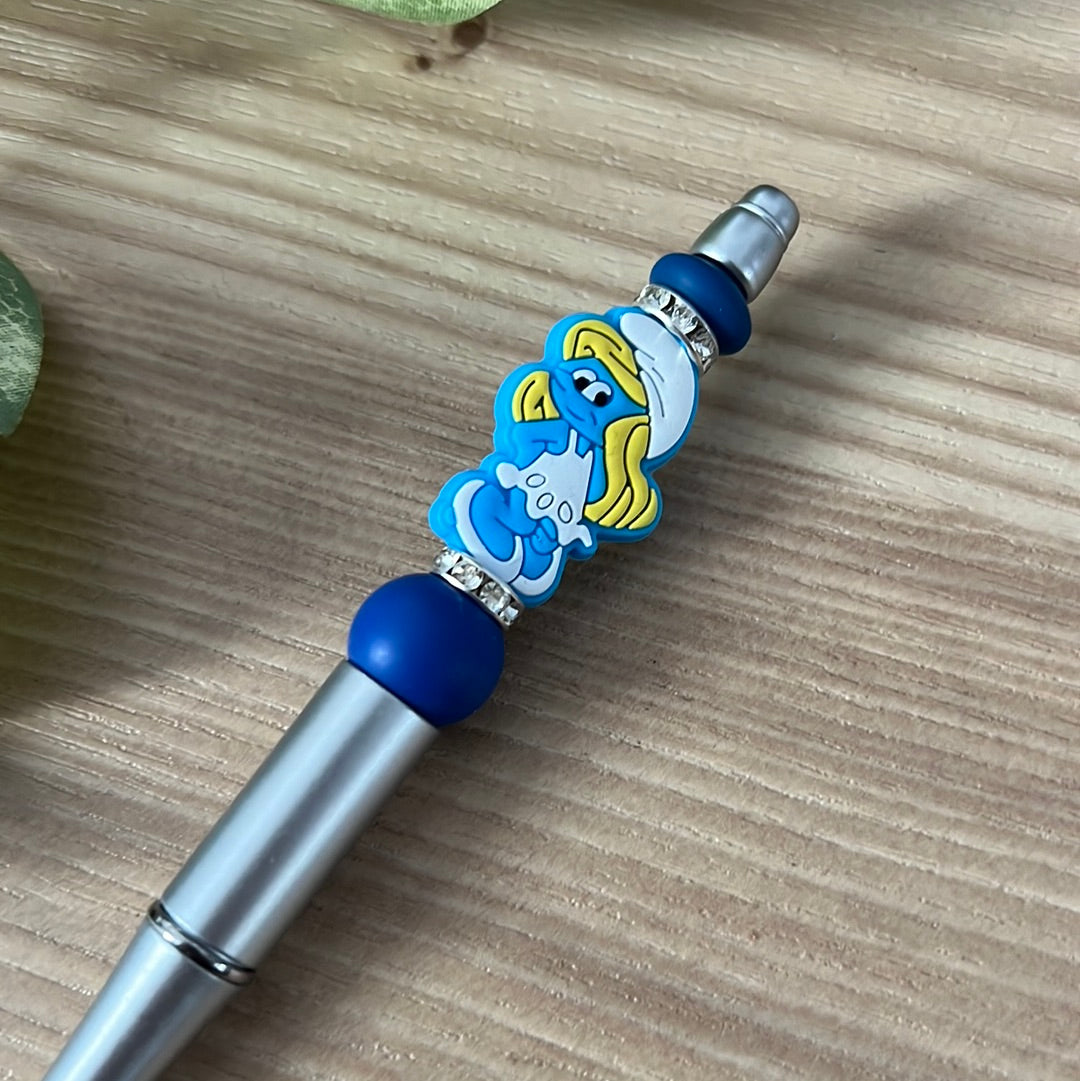 Blue Girl Person Pen