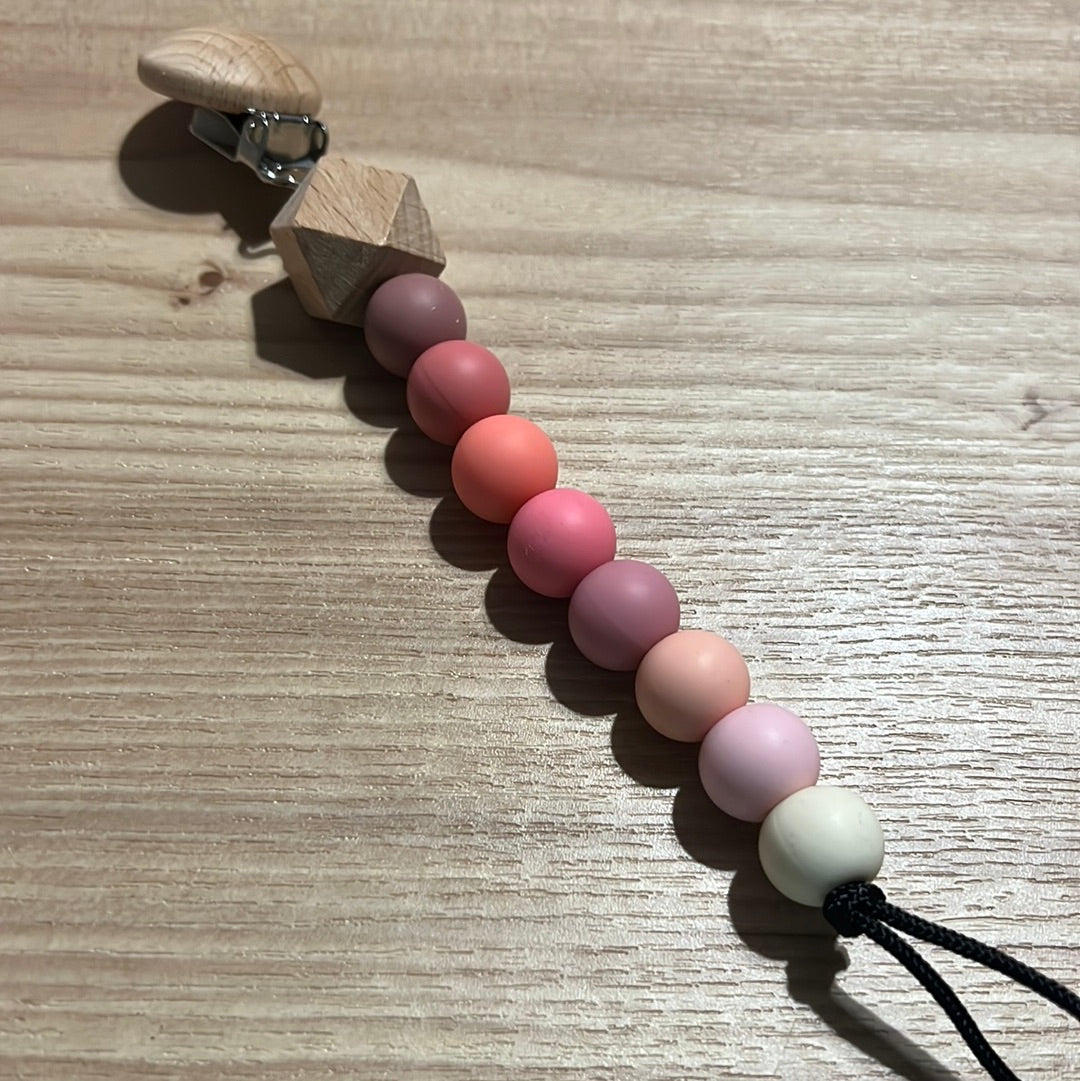 Pink Rainbow Pacifier Clip