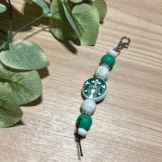 Green Coffee Lady Keychain