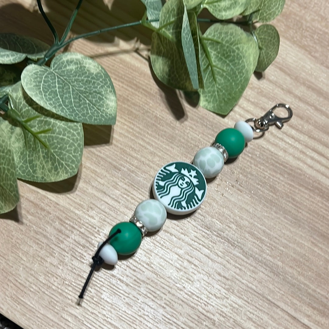 Green Coffee Lady Keychain