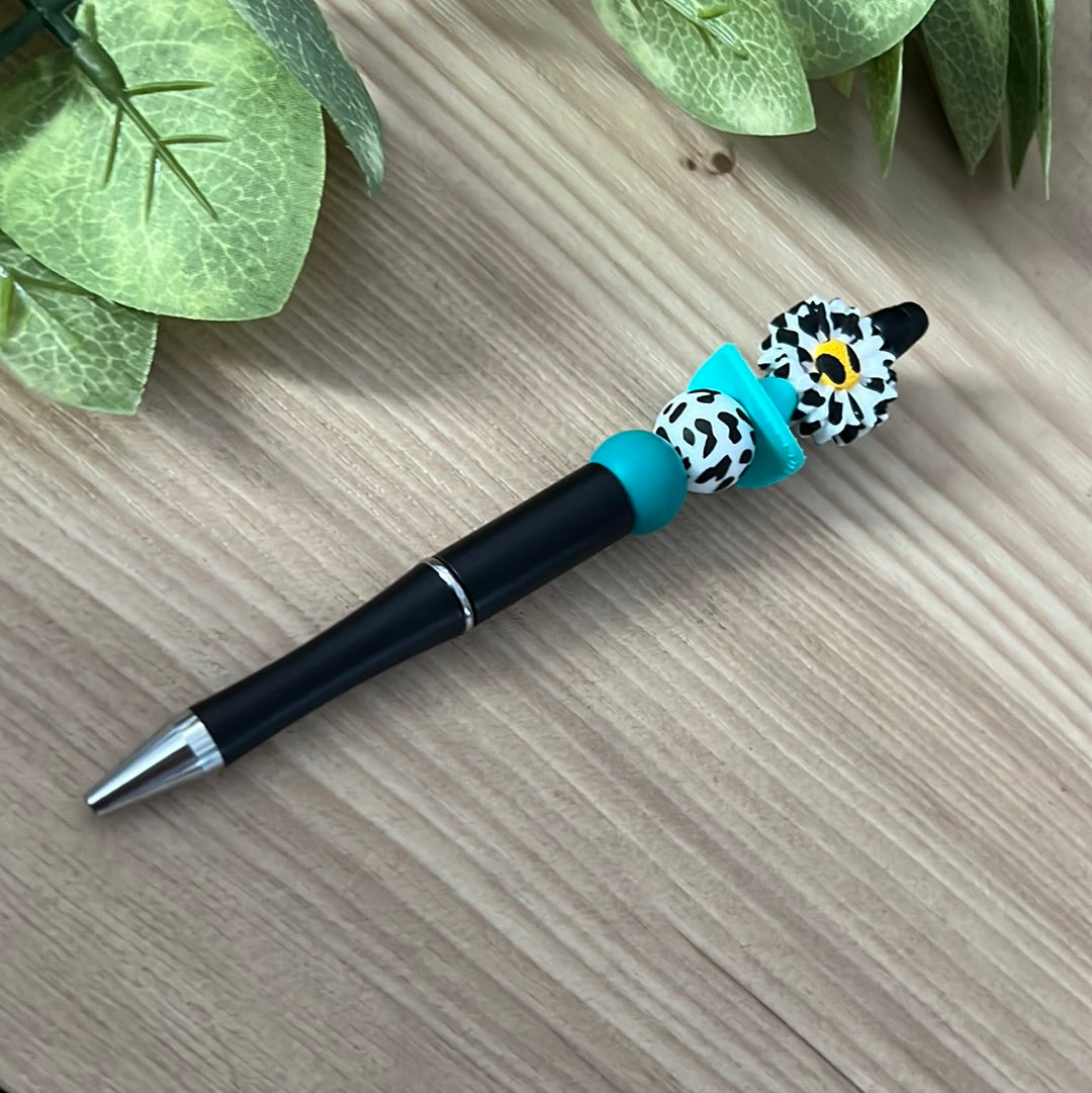 Cow Print Daisy Pen