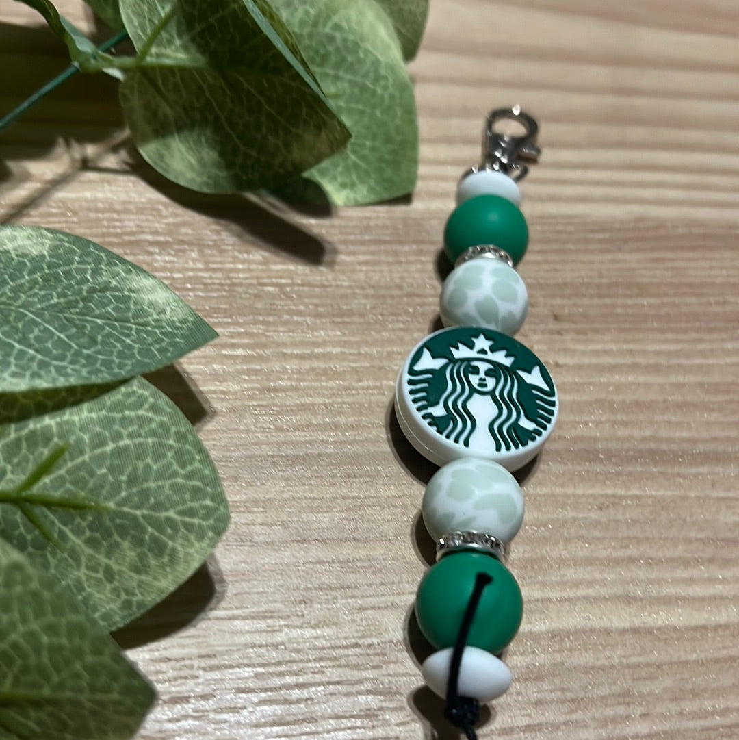 Green Coffee Lady Keychain