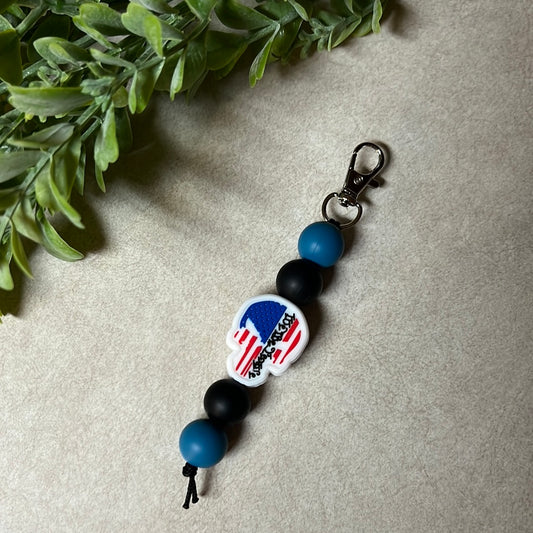 We the People Red White and Blue Keychain