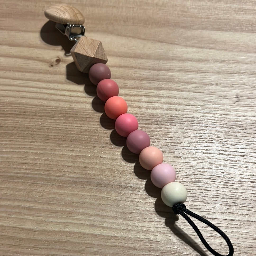 Pink Rainbow Pacifier Clip