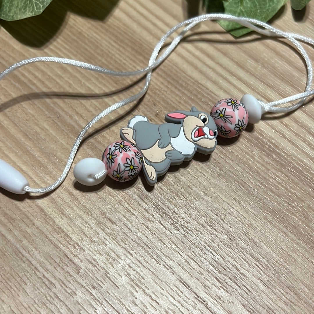 Gray Bunny Kids Necklace