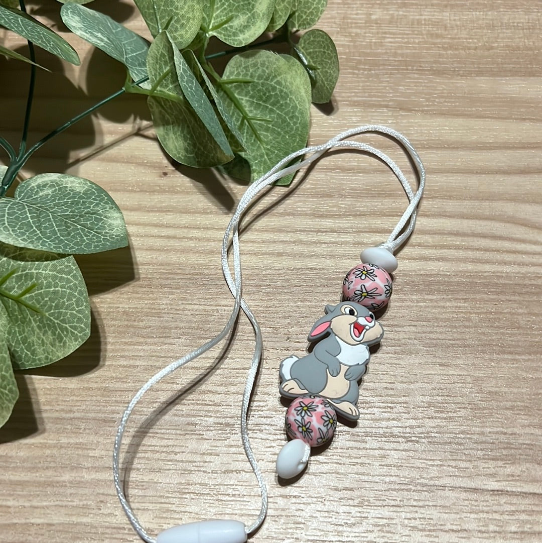 Gray Bunny Kids Necklace