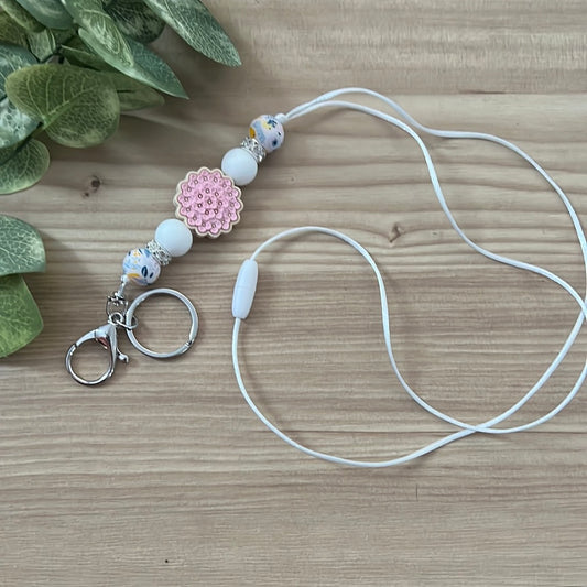 Pink Hydrangea Lanyard