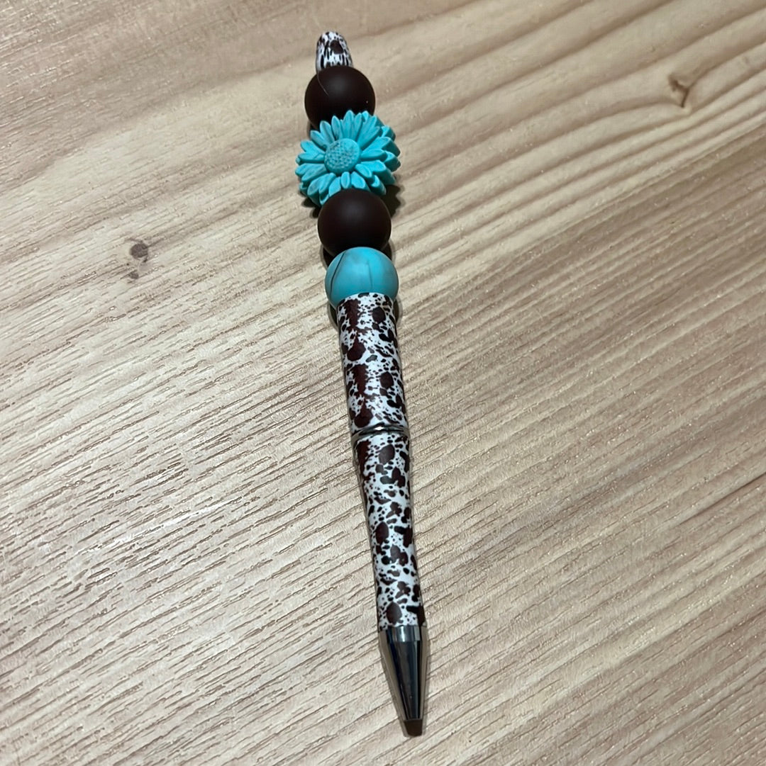 Turquoise daisy Pen