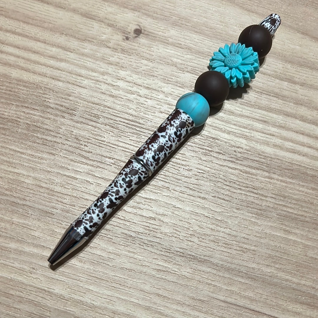 Turquoise daisy Pen