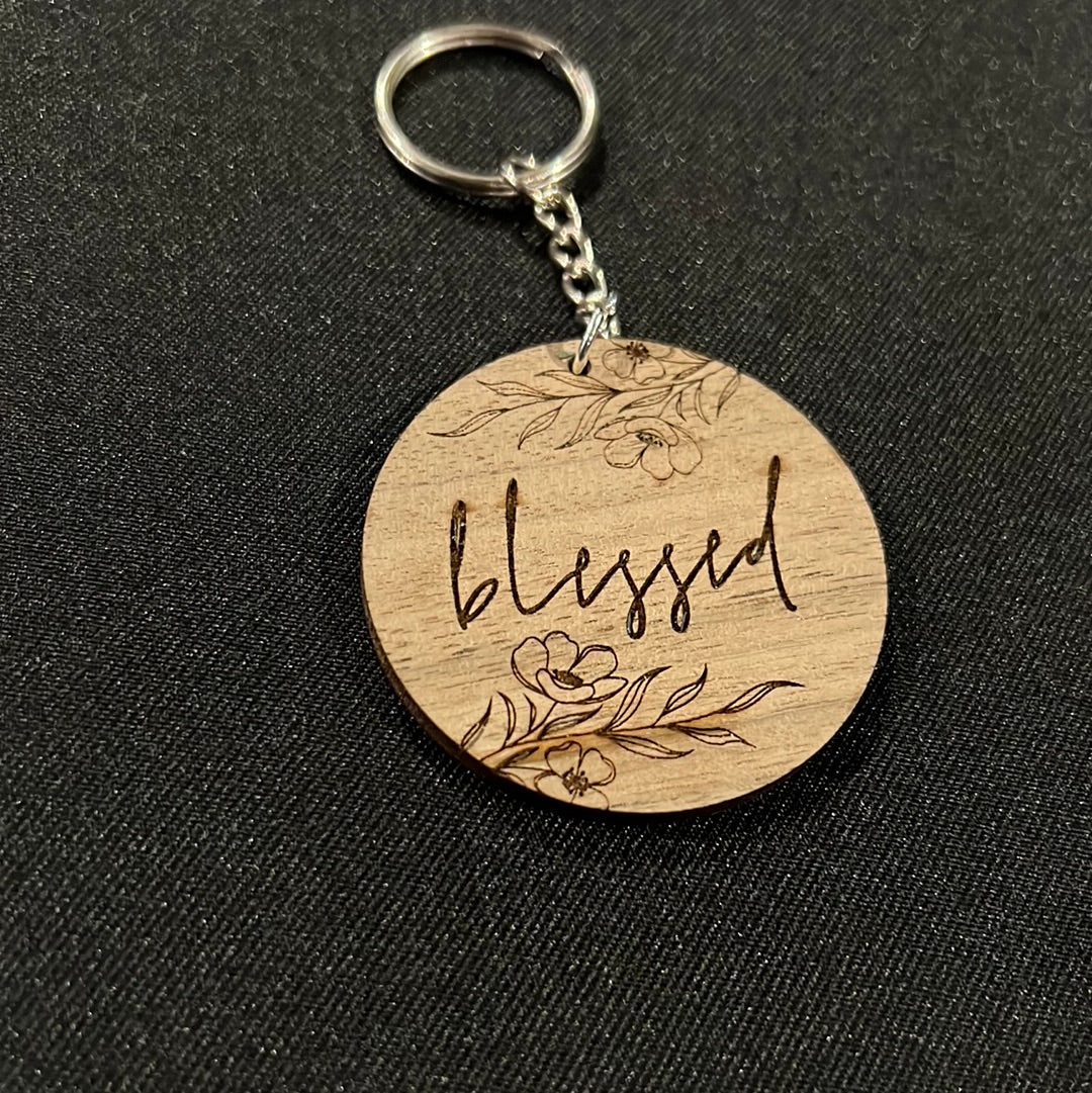 Blessed Wood Leychain