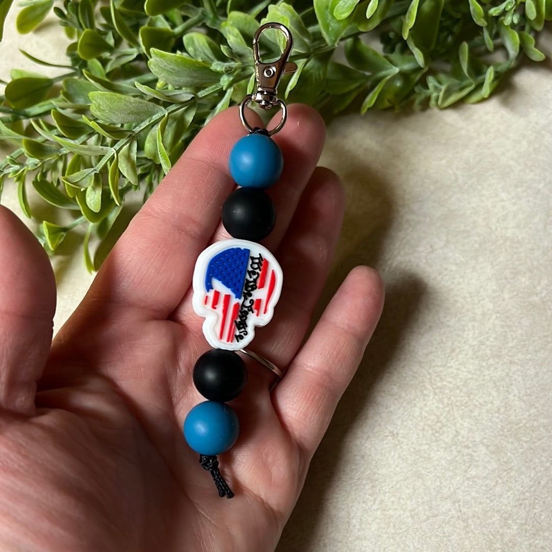 We the People Red White and Blue Keychain