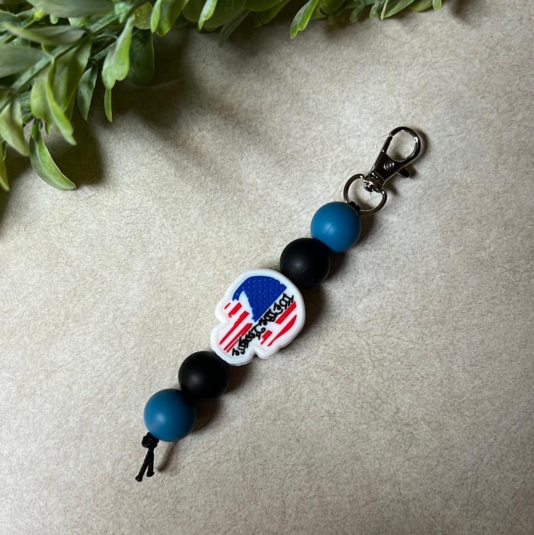 We the People Red White and Blue Keychain