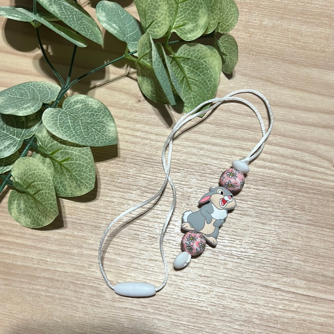 Gray Bunny Kids Necklace