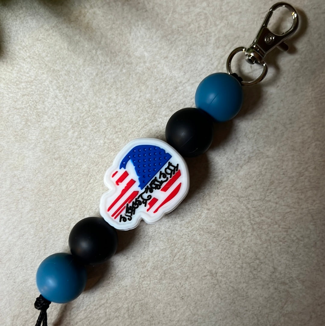 We the People Red White and Blue Keychain