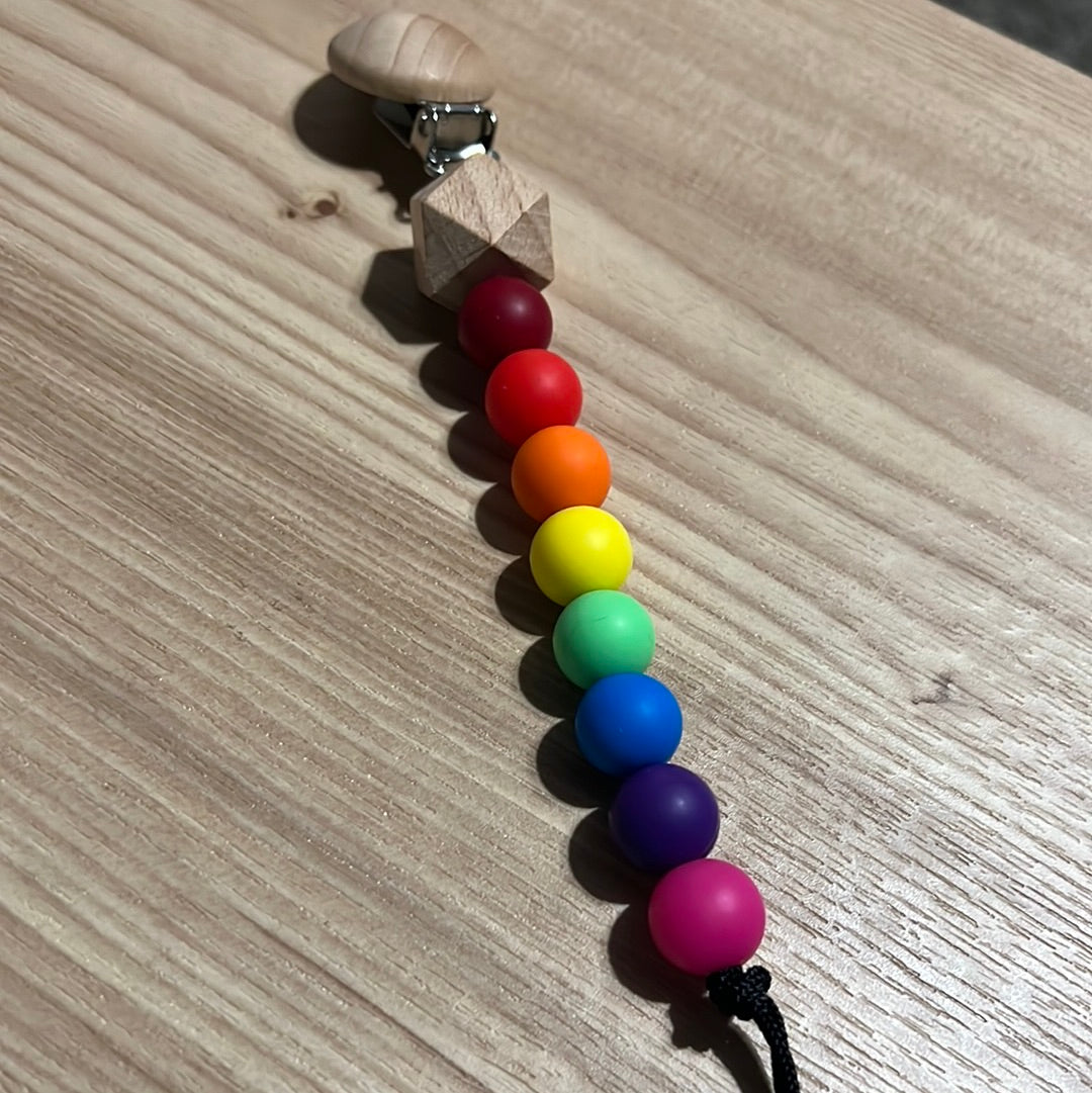 Rainbow Pacifier Clip