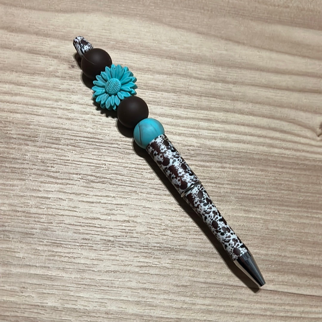 Turquoise daisy Pen