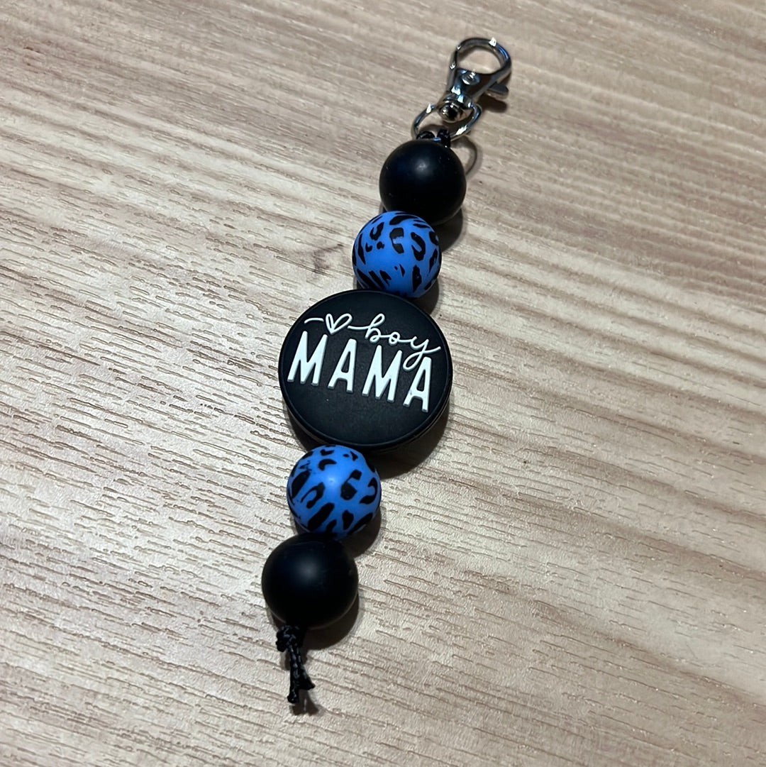 Leopard boy mama keychain