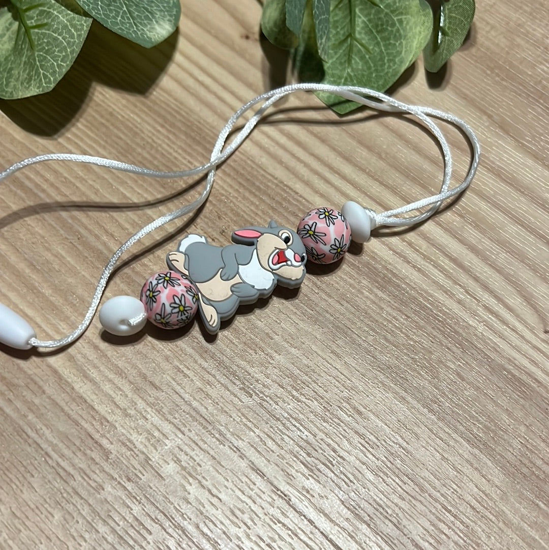 Gray Bunny Kids Necklace