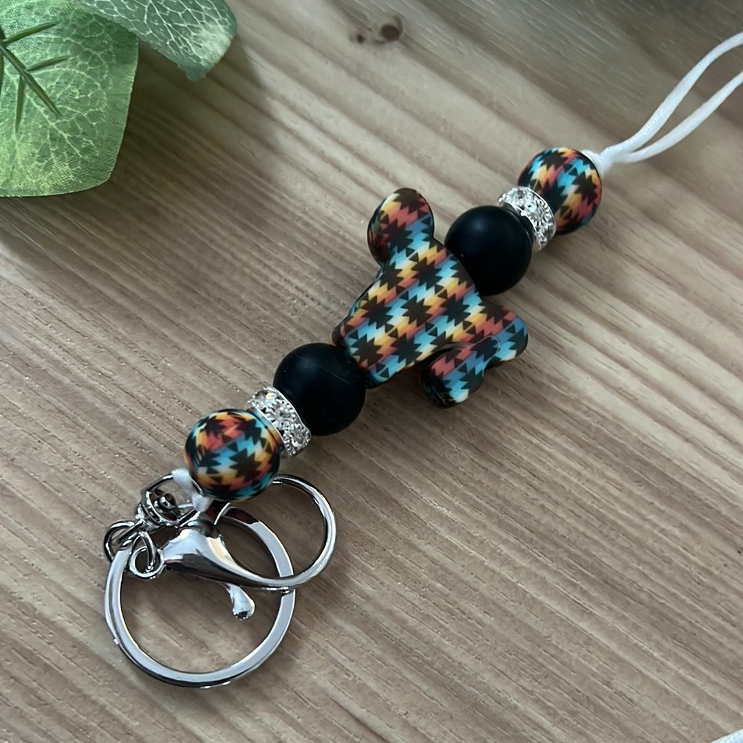 Aztec Cow Lanyard