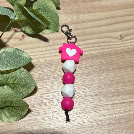 Pink Home/ Realtor Keychain