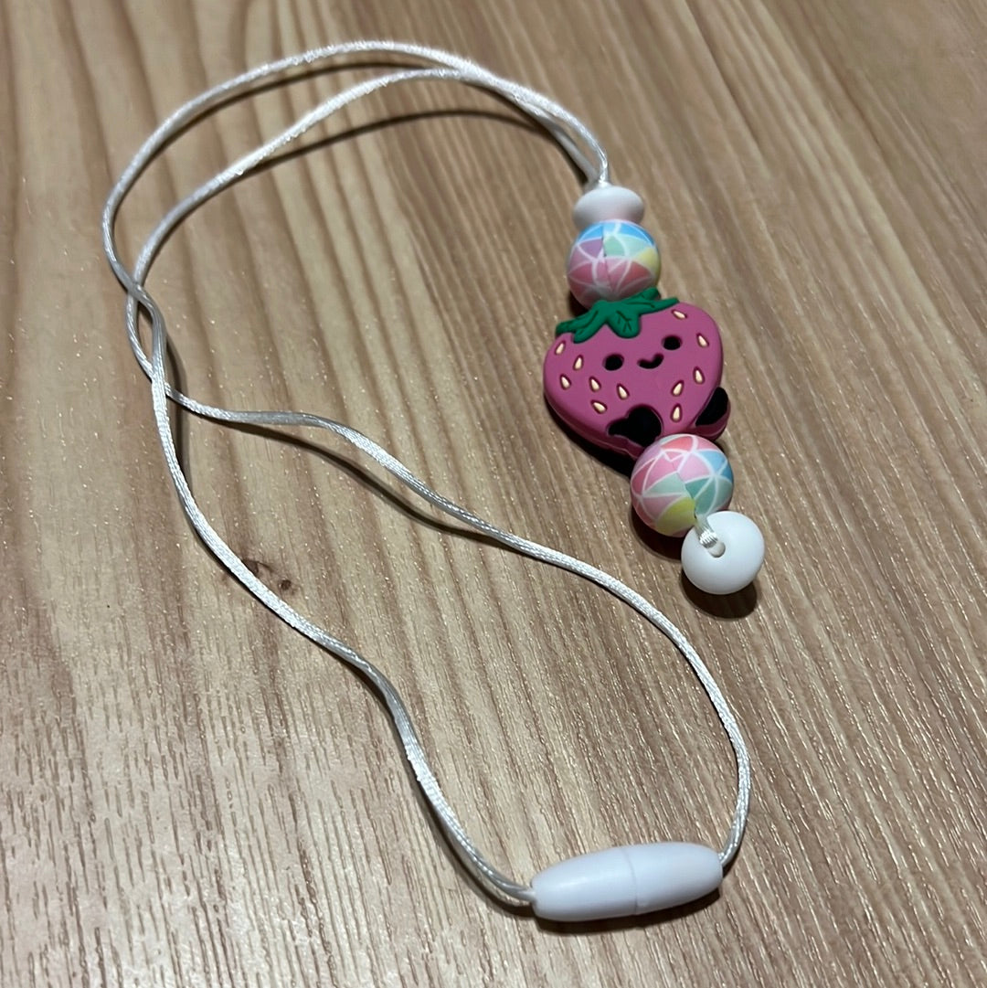 Pink Strawberry Kids Necklace