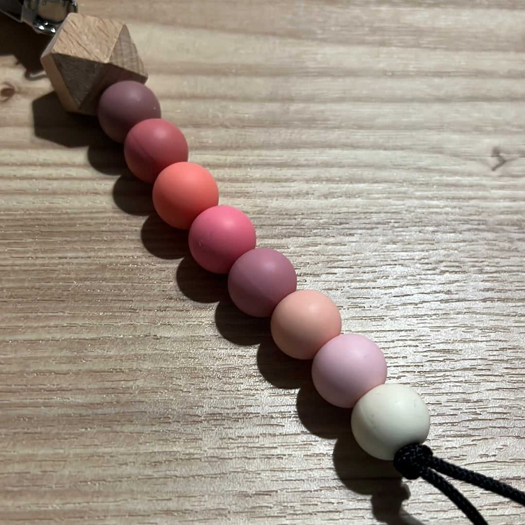 Pink Rainbow Pacifier Clip